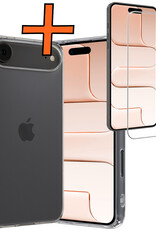 Nomfy Nomfy iPhone Air Hoesje Siliconen Met Screenprotector Met Dichte Notch - Transparant