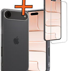 Nomfy Nomfy iPhone Air Hoesje Siliconen Met Screenprotector Met Dichte Notch - Transparant