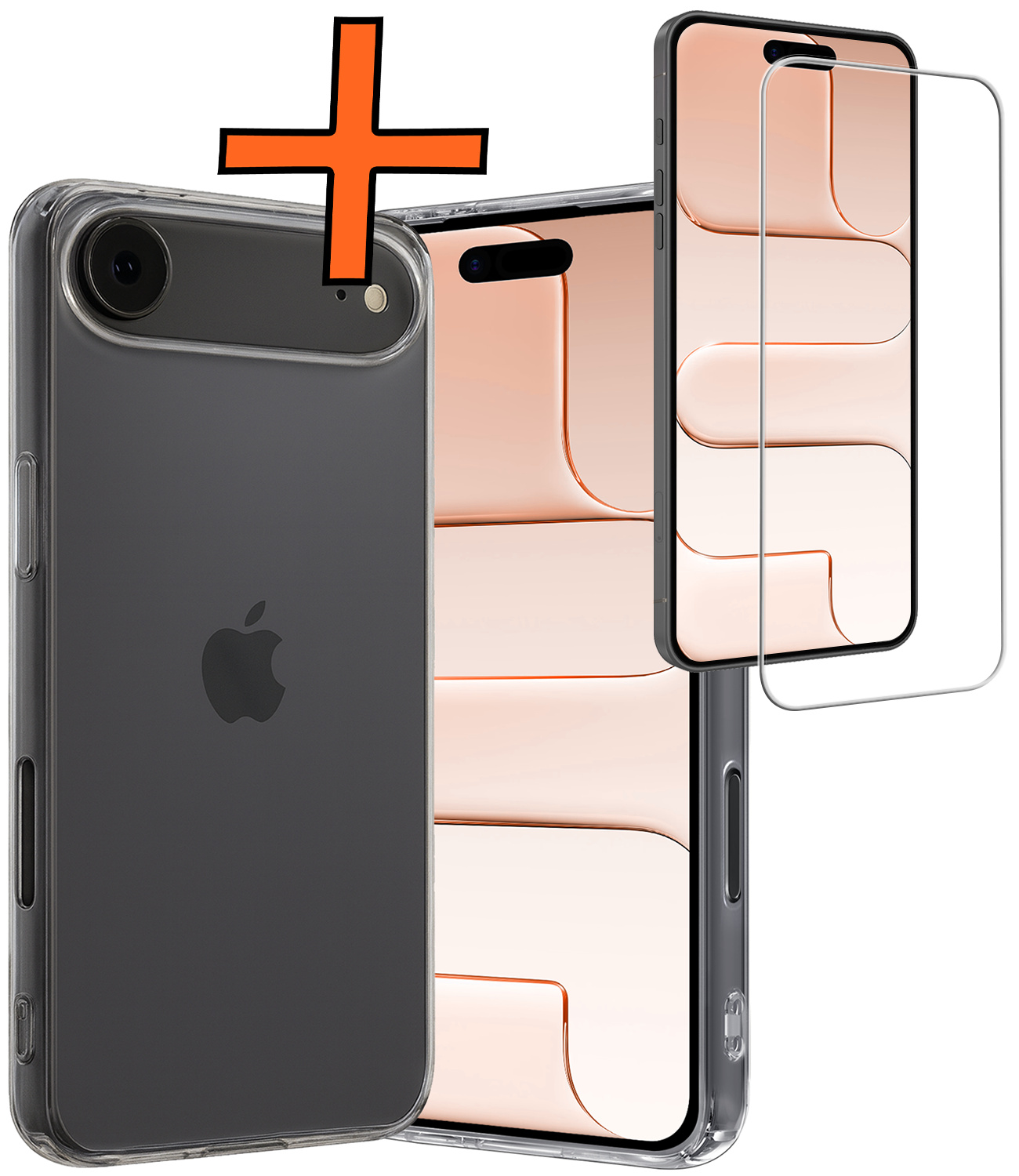 Nomfy Nomfy iPhone Air Hoesje Siliconen Met Screenprotector Met Dichte Notch - Transparant