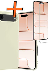 Nomfy Nomfy iPhone Air Hoesje Siliconen Met Screenprotector Met Dichte Notch - Wit