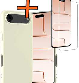 Nomfy Nomfy iPhone Air Hoesje Siliconen Met Screenprotector Met Dichte Notch - Wit