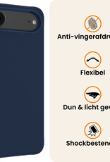 Nomfy Nomfy iPhone Air Hoesje Siliconen Met 2x Screenprotector Met Dichte Notch - Donkerblauw