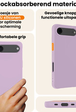 Nomfy Nomfy iPhone Air Hoesje Siliconen Met 2x Screenprotector Met Dichte Notch - Lila