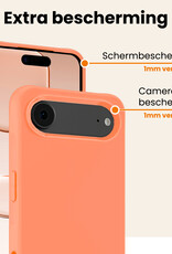 Nomfy Nomfy iPhone Air Hoesje Siliconen Met 2x Screenprotector Met Dichte Notch - Perzik