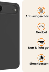 Nomfy Nomfy iPhone Air Hoesje Siliconen Met 2x Screenprotector Met Dichte Notch - Zwart