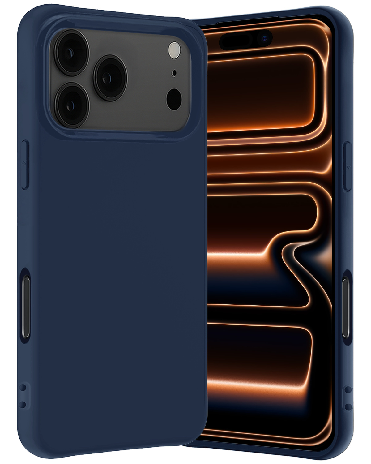Nomfy Nomfy iPhone 17 Pro Hoesje Siliconen - Donkerblauw