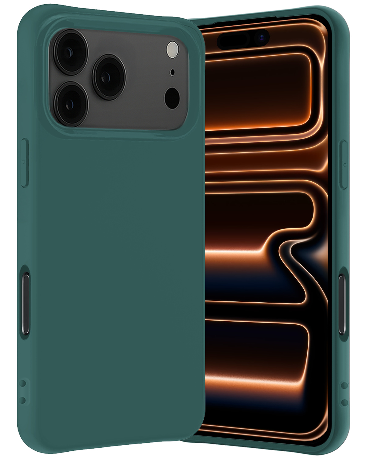 Nomfy Nomfy iPhone 17 Pro Hoesje Siliconen - Donkergroen