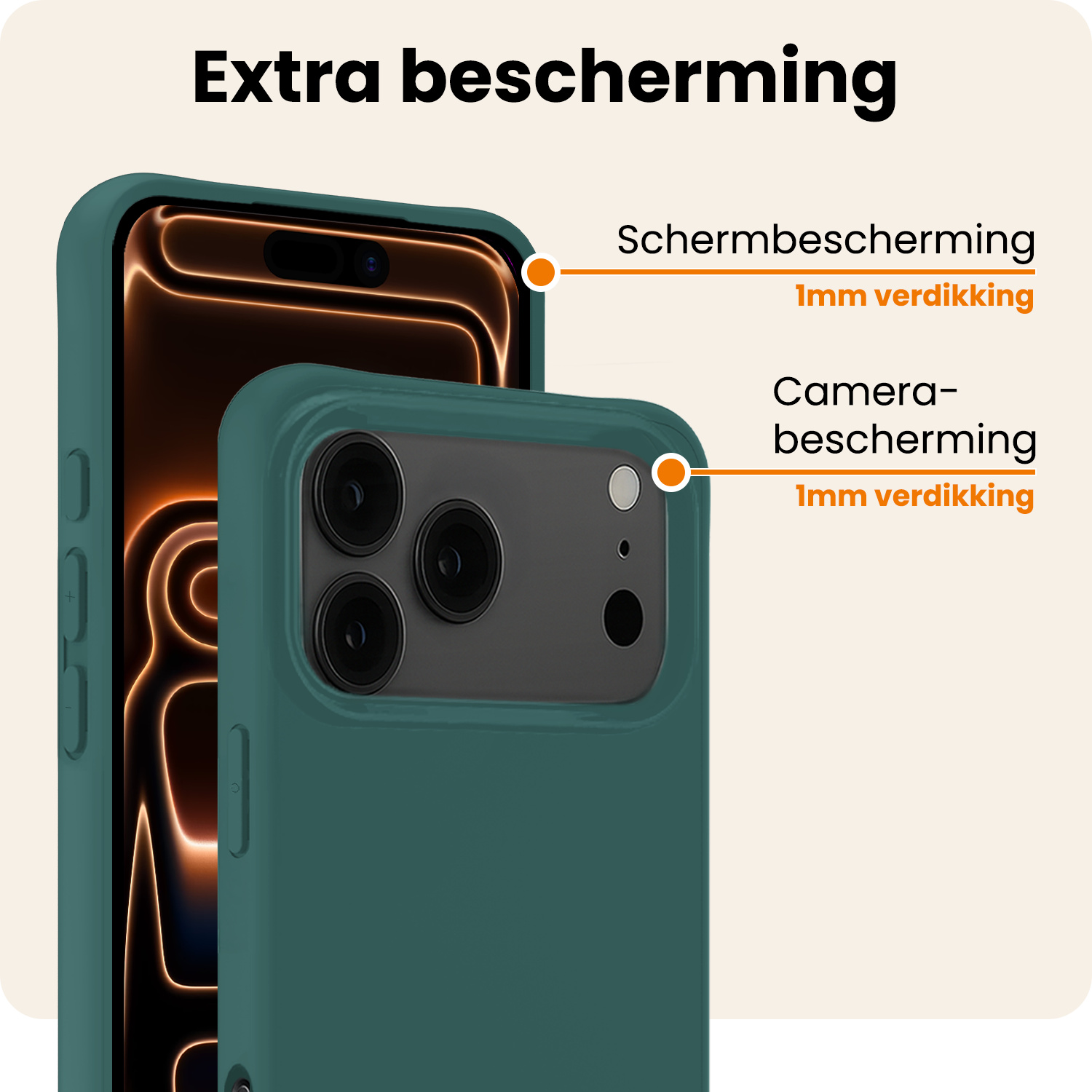 Nomfy Nomfy iPhone 17 Pro Hoesje Siliconen - Donkergroen
