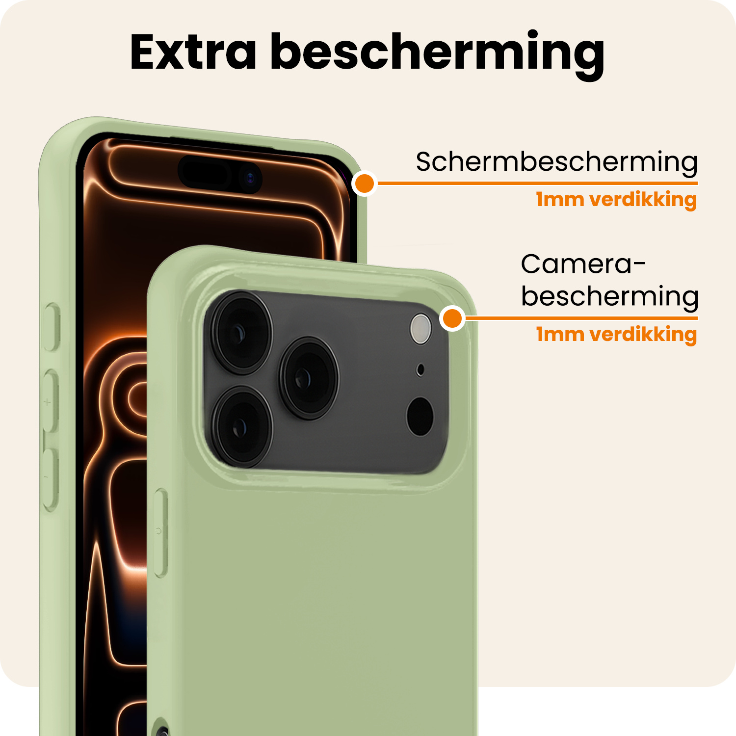 Nomfy Nomfy iPhone 17 Pro Hoesje Siliconen - Groen