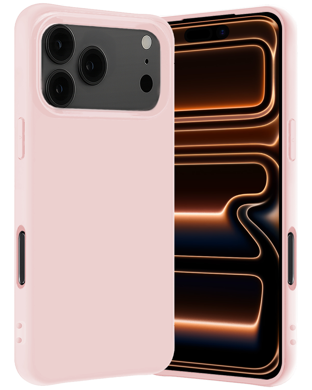 Nomfy Nomfy iPhone 17 Pro Hoesje Siliconen - Lichtroze