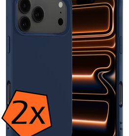 Nomfy Nomfy iPhone 17 Pro Hoesje Siliconen - Donkerblauw - 2 PACK