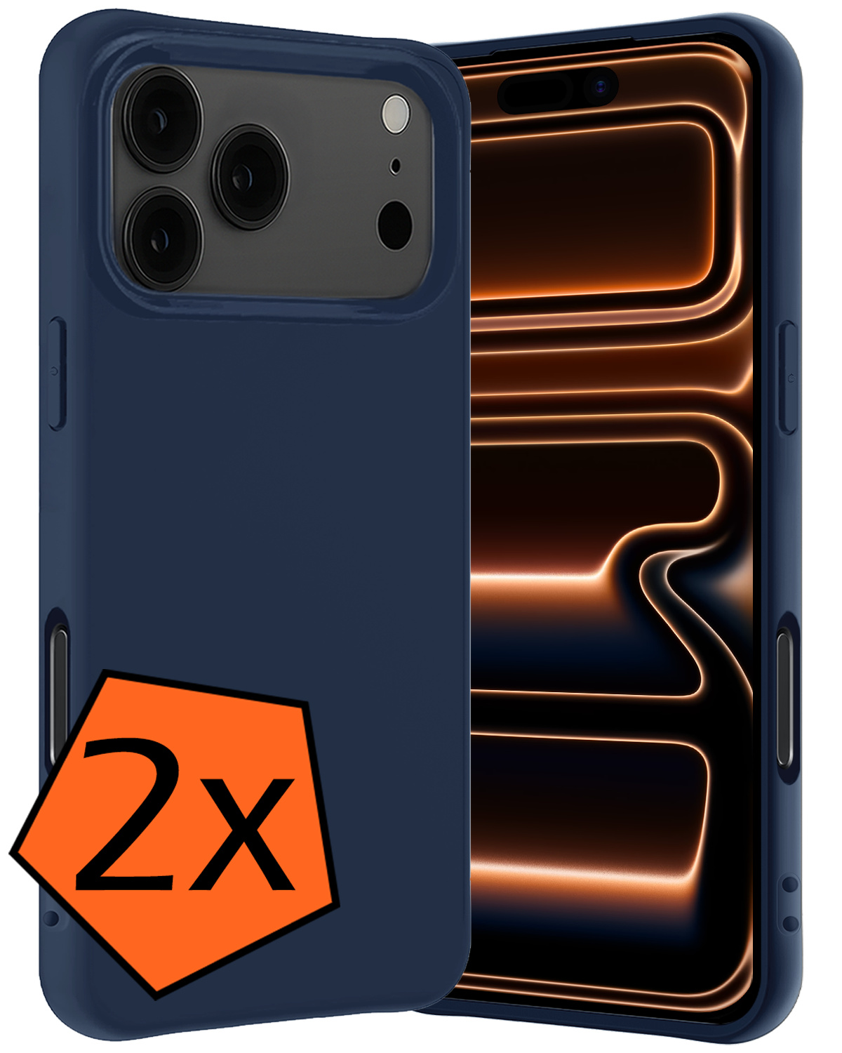 Nomfy Nomfy iPhone 17 Pro Hoesje Siliconen - Donkerblauw - 2 PACK