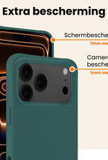 Nomfy Nomfy iPhone 17 Pro Hoesje Siliconen - Donkergroen - 2 PACK