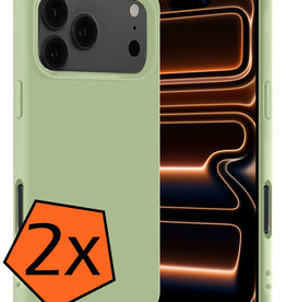 Nomfy Nomfy iPhone 17 Pro Hoesje Siliconen - Groen - 2 PACK