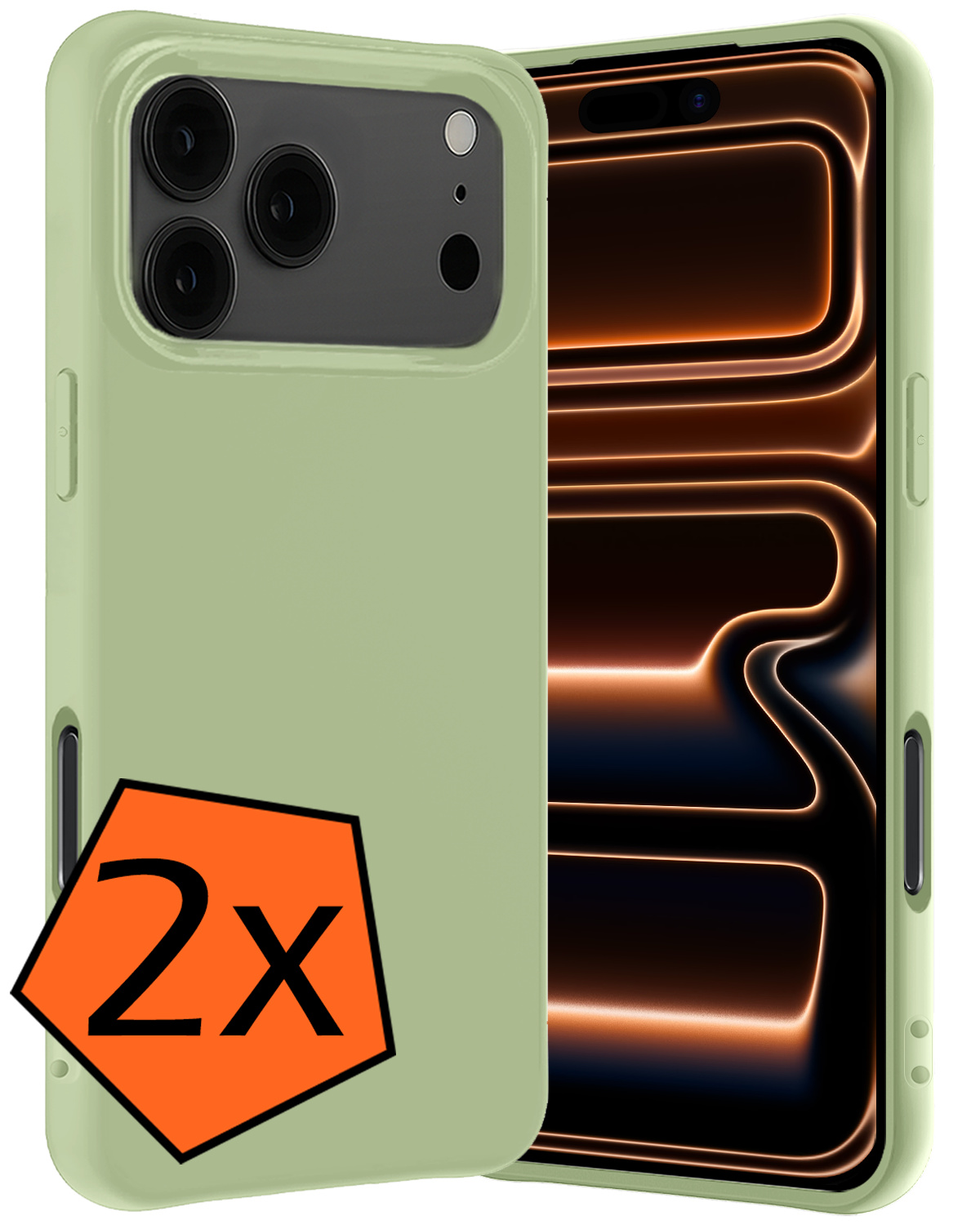 Nomfy Nomfy iPhone 17 Pro Hoesje Siliconen - Groen - 2 PACK