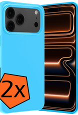 Nomfy Nomfy iPhone 17 Pro Hoesje Siliconen - Lichtblauw - 2 PACK