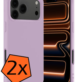 Nomfy Nomfy iPhone 17 Pro Hoesje Siliconen - Lila - 2 PACK