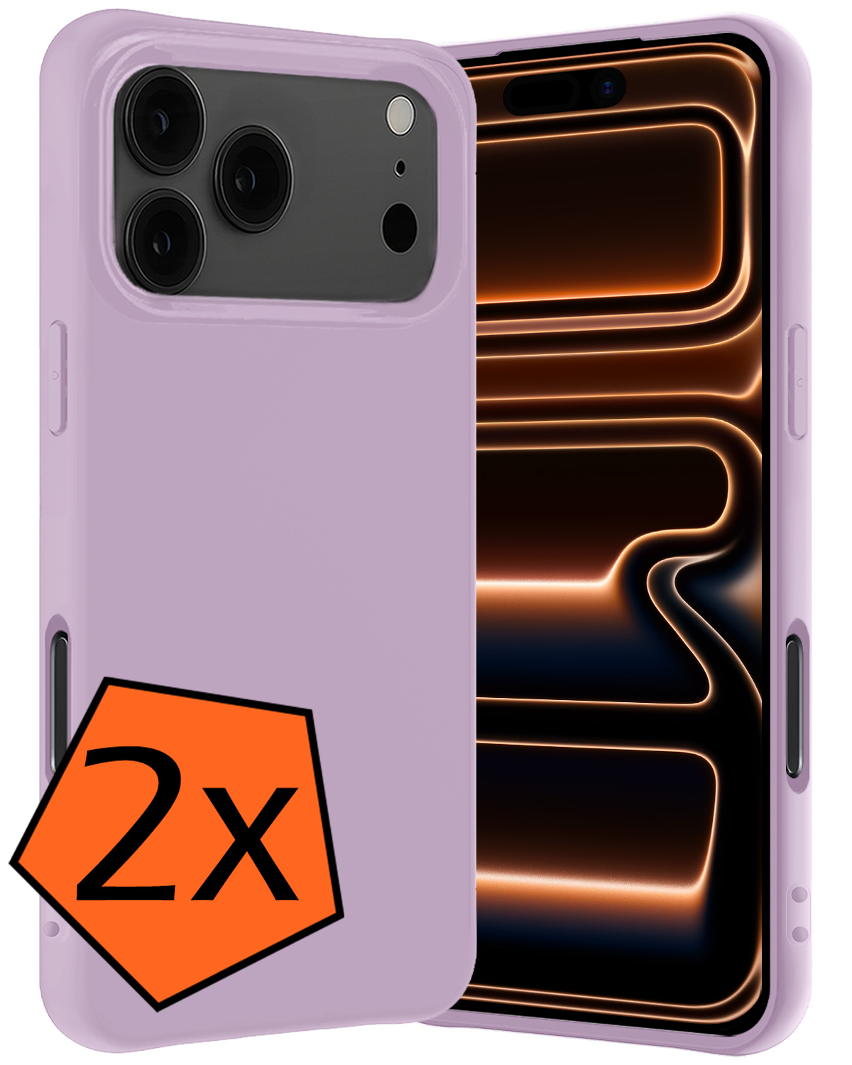 Nomfy Nomfy iPhone 17 Pro Hoesje Siliconen - Lila - 2 PACK