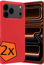 Nomfy Nomfy iPhone 17 Pro Hoesje Siliconen - Rood - 2 PACK