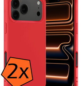 Nomfy Nomfy iPhone 17 Pro Hoesje Siliconen - Rood - 2 PACK