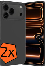 Nomfy Nomfy iPhone 17 Pro Hoesje Siliconen - Zwart - 2 PACK