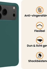 Nomfy Nomfy iPhone 17 Pro Hoesje Siliconen Met Screenprotector Met Dichte Notch - Donkergroen