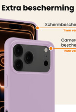 Nomfy Nomfy iPhone 17 Pro Hoesje Siliconen Met Screenprotector Met Dichte Notch - Lila