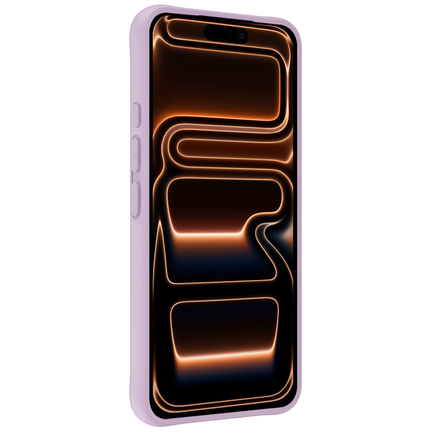 Nomfy Nomfy iPhone 17 Pro Hoesje Siliconen Met Screenprotector Met Dichte Notch - Lila