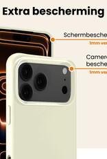Nomfy Nomfy iPhone 17 Pro Hoesje Siliconen Met Screenprotector Met Dichte Notch - Wit