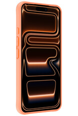 Nomfy Nomfy iPhone 17 Pro Hoesje Siliconen Met 2x Screenprotector Met Dichte Notch - Perzik