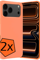 Nomfy Nomfy iPhone 17 Pro Max Hoesje Siliconen - Perzik - 2 PACK