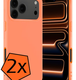 Nomfy Nomfy iPhone 17 Pro Max Hoesje Siliconen - Perzik - 2 PACK