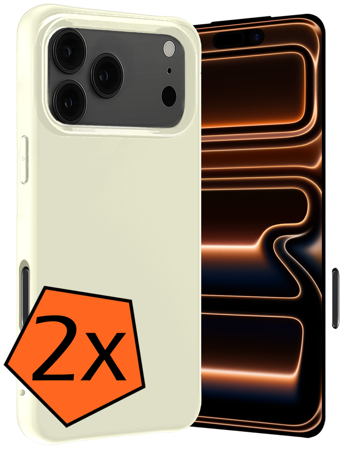 Nomfy Nomfy iPhone 17 Pro Max Hoesje Siliconen - Wit - 2 PACK