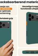 Nomfy Nomfy iPhone 17 Pro Max Hoesje Siliconen Met Screenprotector Met Dichte Notch - Donkergroen