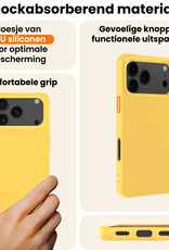 Nomfy Nomfy iPhone 17 Pro Max Hoesje Siliconen Met Screenprotector Met Dichte Notch - Geel