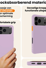 Nomfy Nomfy iPhone 17 Pro Max Hoesje Siliconen Met Screenprotector Met Dichte Notch - Lila