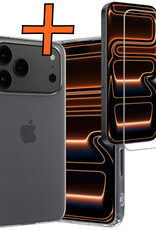 Nomfy Nomfy iPhone 17 Pro Max Hoesje Siliconen Met Screenprotector Met Dichte Notch - Transparant