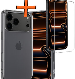 Nomfy Nomfy iPhone 17 Pro Max Hoesje Siliconen Met Screenprotector Met Dichte Notch - Transparant