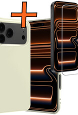 Nomfy Nomfy iPhone 17 Pro Max Hoesje Siliconen Met Screenprotector Met Dichte Notch - Wit