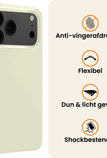 Nomfy Nomfy iPhone 17 Pro Max Hoesje Siliconen Met Screenprotector Met Dichte Notch - Wit