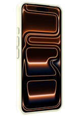 Nomfy Nomfy iPhone 17 Pro Max Hoesje Siliconen Met Screenprotector Met Dichte Notch - Wit