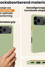 Nomfy Nomfy iPhone 17 Pro Max Hoesje Siliconen Met 2x Screenprotector Met Dichte Notch - Groen