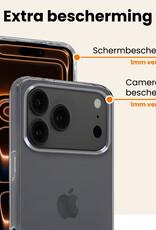 Nomfy Nomfy iPhone 17 Pro Max Hoesje Siliconen Met 2x Screenprotector Met Dichte Notch - Transparant