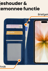 Nomfy Nomfy iPhone 17 Hoesje Bookcase - Donkerblauw