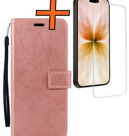 Nomfy Nomfy iPhone 17 Hoesje Bookcase Met Screenprotector - Rose Goud