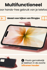 Nomfy Nomfy iPhone 17 Hoesje Bookcase Met Screenprotector - Rose Goud
