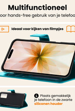 Nomfy Nomfy iPhone 17 Hoesje Bookcase Met Screenprotector - Turquoise