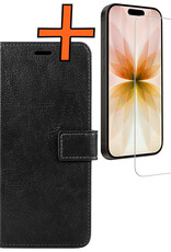 Nomfy Nomfy iPhone 17 Hoesje Bookcase Met Screenprotector - Zwart