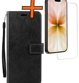 Nomfy Nomfy iPhone 17 Hoesje Bookcase Met Screenprotector - Zwart