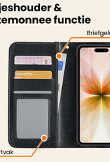 Nomfy Nomfy iPhone 17 Hoesje Bookcase Met Screenprotector - Zwart